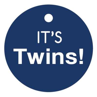 100 PCS Baby Shower Favor Gift Paper Tags It's Twins Cricle Baby Shower Hang Tags
