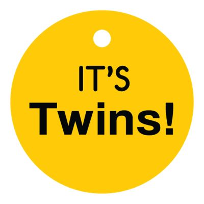 100 PCS Baby Shower Favor Gift Paper Tags It's Twins Cricle Baby Shower Hang Tags