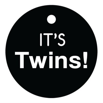 100 PCS Baby Shower Favor Gift Paper Tags It's Twins Cricle Baby Shower Hang Tags