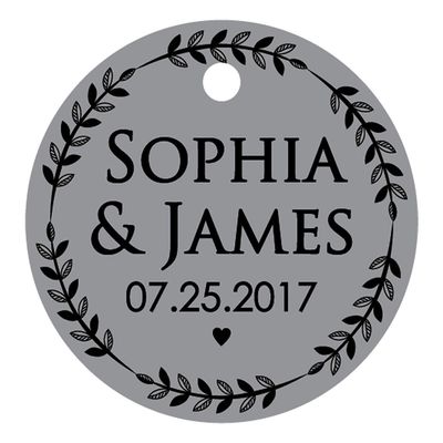 100 PCS Custom Made Round Hang Tags Personalized Wedding Favor Gift Paper Tags