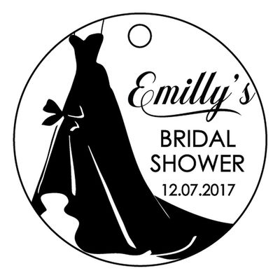 100 PCS Customized Bridal Shower Favor Tags Personalized Bridal Shower Gift Paper Tags