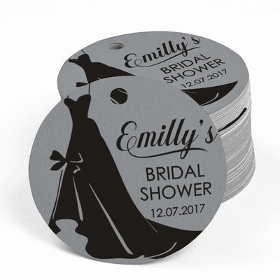 100 PCS Customized Bridal Shower Favor Tags Personalized Bridal Shower Gift Paper Tags