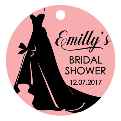 100 PCS Customized Bridal Shower Favor Tags Personalized Bridal Shower Gift Paper Tags