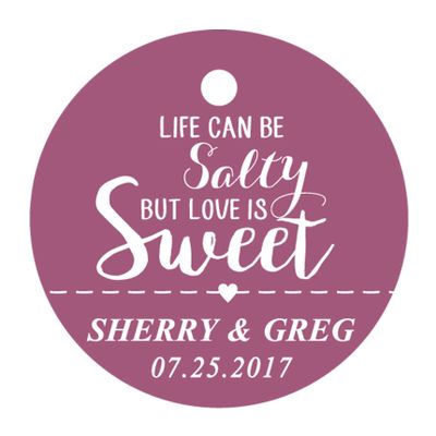 100 PCS Life Can Be Salty But Love is Sweet Customized Hang Tags Personalized Wedding Favor Gift Tags