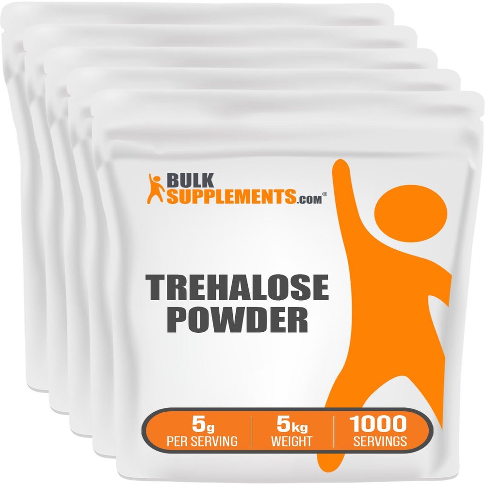 BulkSupplements.com Trehalose Powder - Natural Sweetener, Trehalose Sugar Substitute - Vegan & Gluten Free, 5g per Serving, 5kg (11 lbs) (Pack of 5)