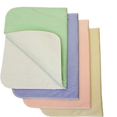Nobles Incontinence Bed Pads - Waterproof, Reusable & Washable Bed Pad - Absorbent Underpad Mattress Protector for Bed Wetting - Washable Incontinence Pads - 17x24-4 Pack (Green, Tan, Pink and Blue)