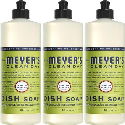 MRS. MEYER'S CLEAN DAY Dish Soap Lemon Verbena, 16 Fluid Ounce (Pack of 3)
