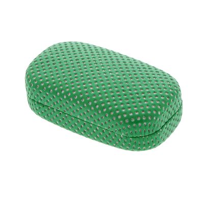 Ron's Optical Hard Mod Green and White Polka Dot with Interior Mirror Contact Lens Travel Case