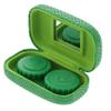 Ron's Optical Hard Mod Green and White Polka Dot with Interior Mirror Contact Lens Travel Case view 3