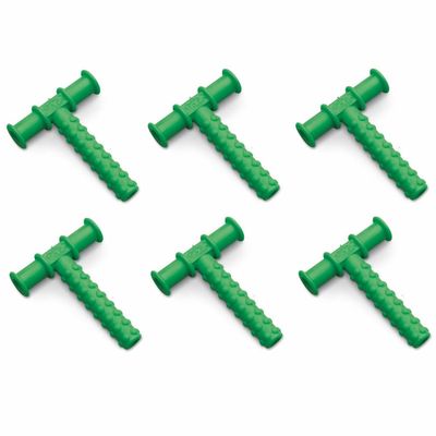 6 Green Knobby Chewy Tubes Speech Therapy Oral Motor Relaxation Aid Autism Awareness