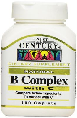 21st Century B Complex with Vitamin C Tablets, 100-Count (3 Pack)