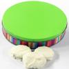 Scott's Cakes White Chocolate Covered Lemon Oreos in a Mini Rainbow Stripes Tin view 1