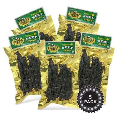 BEST Thin Cut 3.25 OZ. Oven Roasted Juicy and Tender EXTRA HOT Habanero Beef Jerky from Colorado USA - Wood Smoked With Hickory Wood by Climax Jerky - Buy Multiple Packs and Save! (Habanero 5 Pack)