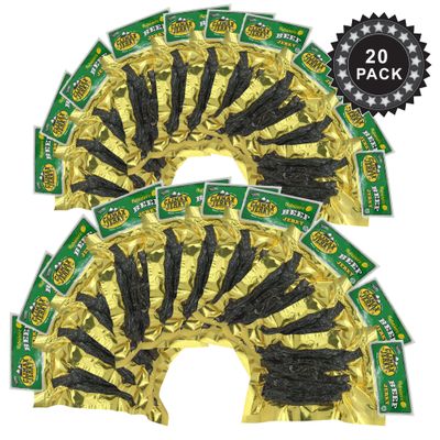 Climax Jerky Best Thin Cut 3.25 OZ. Oven Roasted Juicy and Tender Extra HOT Habanero Beef Jerky from Colorado USA - Wood Smoked with Hickory Wood Buy Multiple Packs and Save! (Habanero 20 Pack)