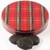 Scott's Cakes Dark Chocolate Covered Cool Mint Oreos in a Large Plaid Tin view 1