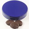 Scott's Cakes Dark Chocolate Covered Cool Mint Oreos in a Large Solid Blue Tin view 1