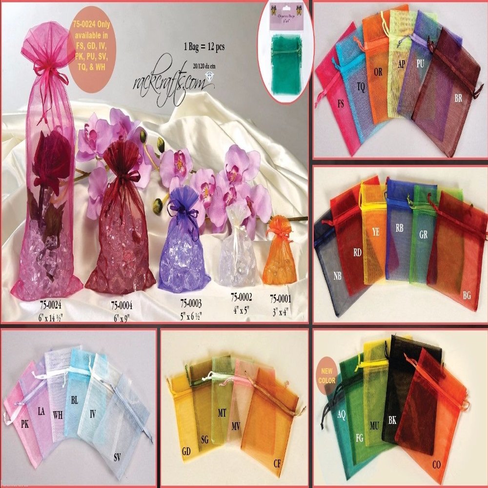 rackcrafts.com 6"x9" Organza Party Favors Bags Pouches Sack Tote Gift CandyTreats Wedding Baby (Navy Blue)