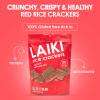 LAIKI Gluten Free Rice Crackers, Red Rice, Resealable 3.53 Ounce Bag view 3