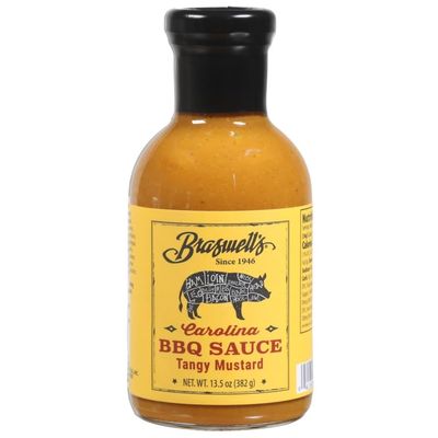 Braswells Gourmet Tangy Mustard BBQ Sauce  Small-Batch, Renowned Specialty, Made in USA, Since 1946 (13.5oz)