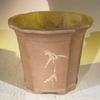 Bonsai Boy Unglazed Round Cascade Bonsai Pot with Floral Etching 10 x 10 x 8 0 view 1