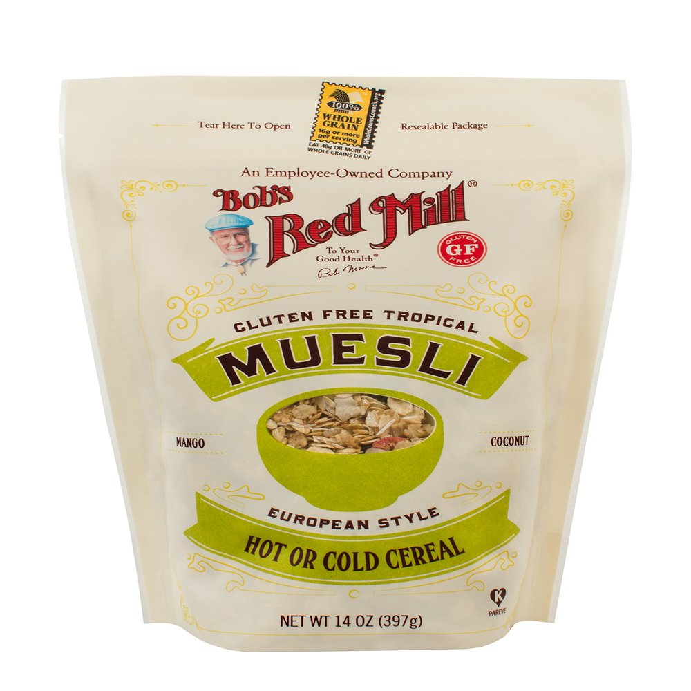 Bob's Red Mill Gluten Free Tropical Muesli, 14oz (Pack of 1) - Gluten Free, Non GMO, Whole Grain, Kosher