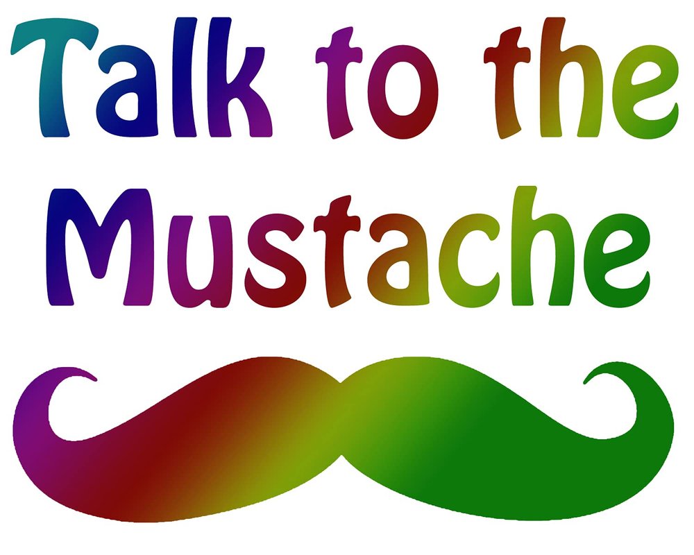 1/4 Sheet - Talk To The Mustache Birthday - Edible Cake/Cupcake Party Topper - D21701