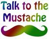 1/4 Sheet - Talk To The Mustache Birthday - Edible Cake/Cupcake Party Topper - D21701 view 1