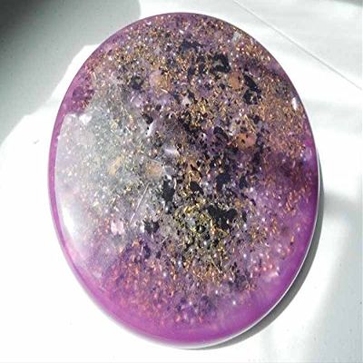 1 Purple Glow Large Charging Plate Crystal Positive Orgone (7 3/4"W-196mm 1"H-25mm, Purple Glow)