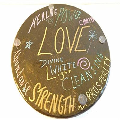 1 Large Charging Plate Crystal Orgone Generator Energy Accumulator 528Hz/7.83Hz/Advance Harmonics Many Beautiful Ingredients and Colors! (7 3/4"W-196mm 1"H-25mm, Iron Oxide Intentions)