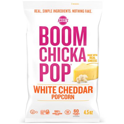 Angie's BOOMCHICKAPOP White Cheddar Popcorn, 4.5 oz. (Pack of 4)