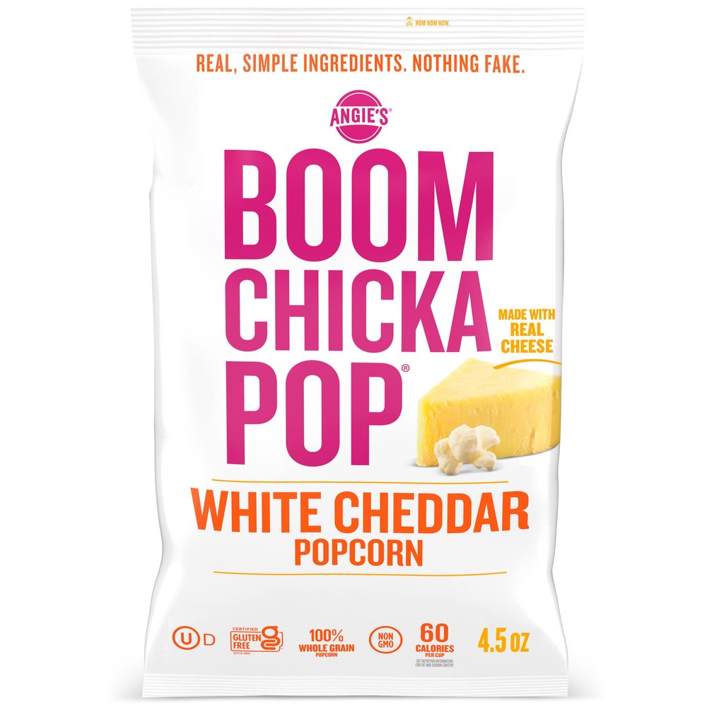 Angie's BOOMCHICKAPOP White Cheddar Popcorn, 4.5 oz. (Pack of 4)