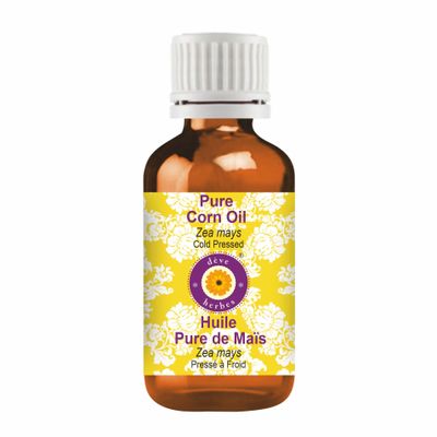 Deve Herbes Corn Oil (Zea mays) | Cold Pressed | Pure | Natural | Undiluted | for Diluting Essential Oils | for Skin & Massage | Non-Sticky | Lightweight | Men & Women | 15ml (0.50 oz)