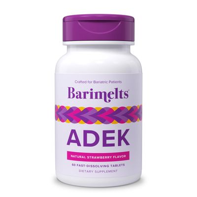 Barimelts ADEK - 60 Fast-Dissolving Tablets (2-Month Supply) - Sugar-Free Bariatric Vitamins for Women Including Vitamin A, Vitamin D, Vitamin E & Vitamin K, Natural Strawberry Flavor