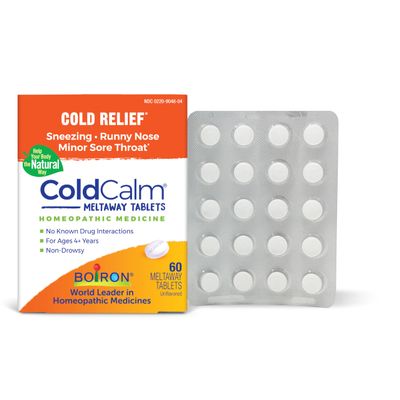 Boiron ColdCalm Tablets for Relief of Common Cold Symptoms Such as Sneezing, Runny Nose, Sore Throat, and Nasal Congestion - Non-Drowsy - 60 Count