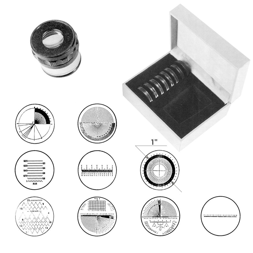 10X Pocket Optical Comparator with 8 RETICLES (8902-0041)