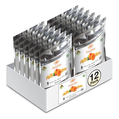 12 Pack of Snack Size Delicious Peaches - All Natural 100% Freeze Dried Peaches: No Added Sugar or Preservatives, Paleo, Gluten-Free. Healthy Snack for Children & Adults (0.4 Oz)