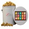 Noela Chocolate Gourmet Popcorn 1 Gallon tin Caramel Happy Birthday Present view 1