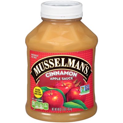 Musselman's Cinnamon Apple Sauce - low calorie, gluten free snack, low sodium, kosher, fat-free, no cholesterol, no high fructuse corn syrup, from 100% fresh American Grown Apples. (48oz x 8)