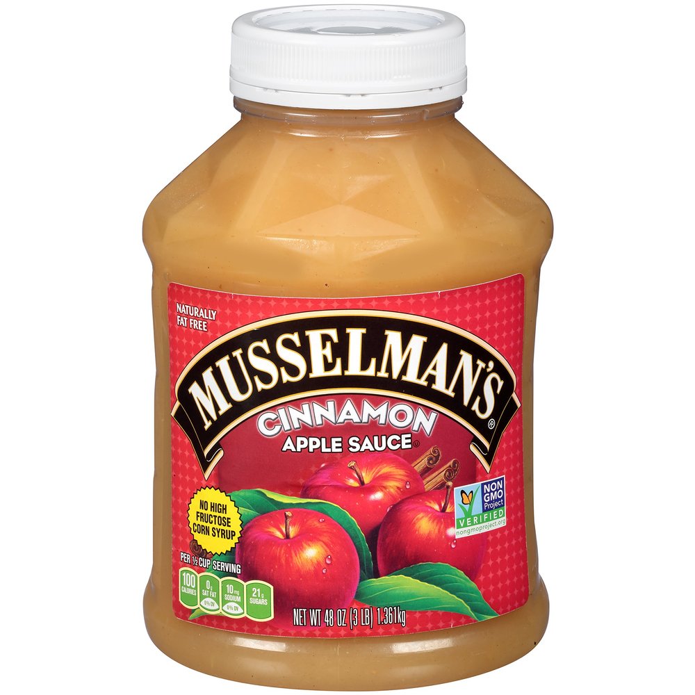 Musselman's Cinnamon Apple Sauce - low calorie, gluten free snack, low sodium, kosher, fat-free, no cholesterol, no high fructuse corn syrup, from 100% fresh American Grown Apples. (48oz x 8)