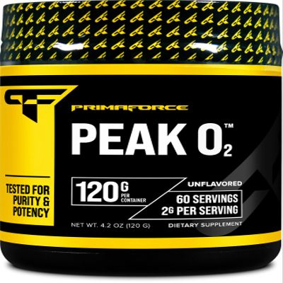 PrimaForce Peak O2 Workout Supplement, 120 Grams - Proprietary Blend, Non-GMO, Vegan and Gluten Free