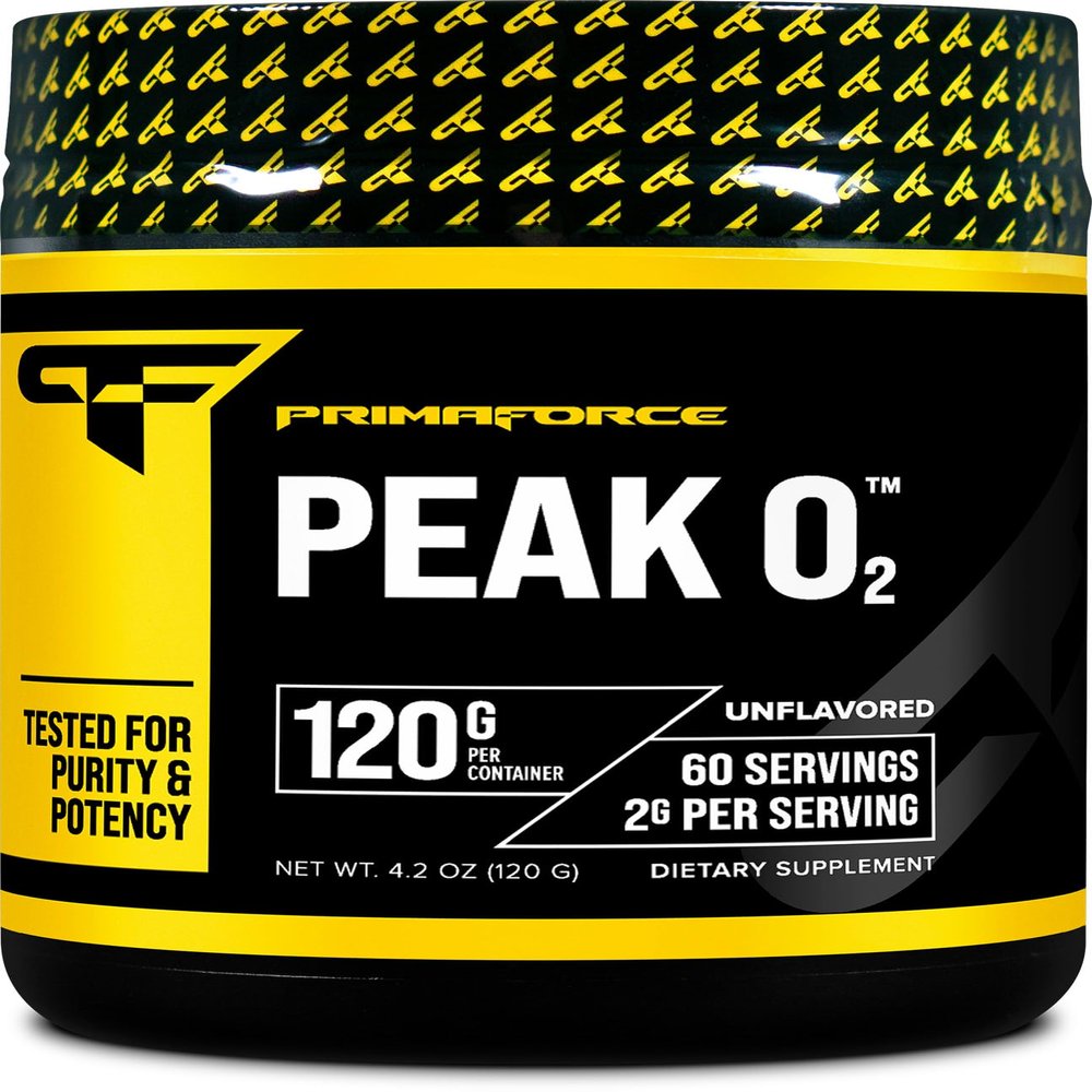 PrimaForce Peak O2 Workout Supplement, 120 Grams - Proprietary Blend, Non-GMO, Vegan and Gluten Free