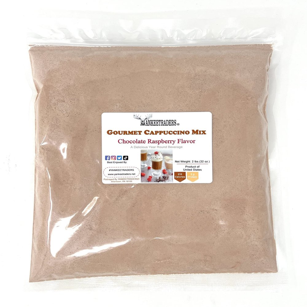 Yankee Traders Brand Instant Chocolate Raspberry Cappuccino Mix, 2 Lb (Make Hot, Iced or Frozen)