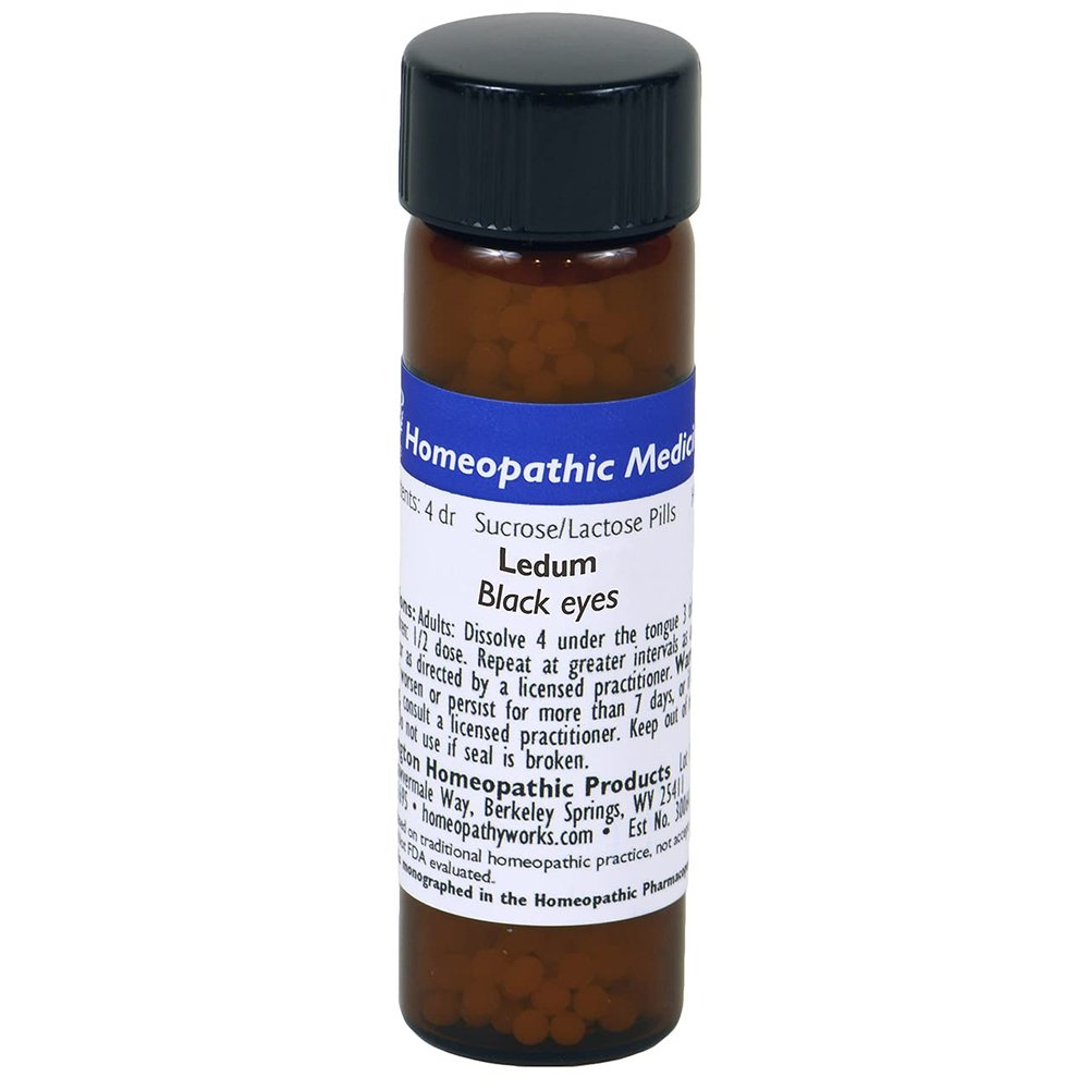 Ledum Palustre 30C. 900 Pellets. Useful for Black Eyes.*. Made by The Oldest Homeopathic Company in America.