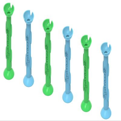 OptiWand 6 Pack Small Soft Contact Lens Removal & Insertion Tool - Silicone Rubber Soft Lens Inserter & Remover Device with Pincher End & Finger Grips - Safe & Easy on Eyes, Travel Size 1.75"