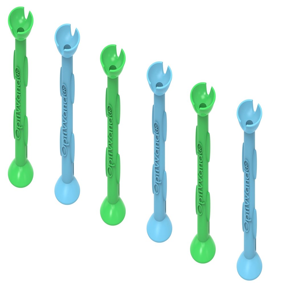 OptiWand 6 Pack Small Soft Contact Lens Removal & Insertion Tool - Silicone Rubber Soft Lens Inserter & Remover Device with Pincher End & Finger Grips - Safe & Easy on Eyes, Travel Size 1.75"