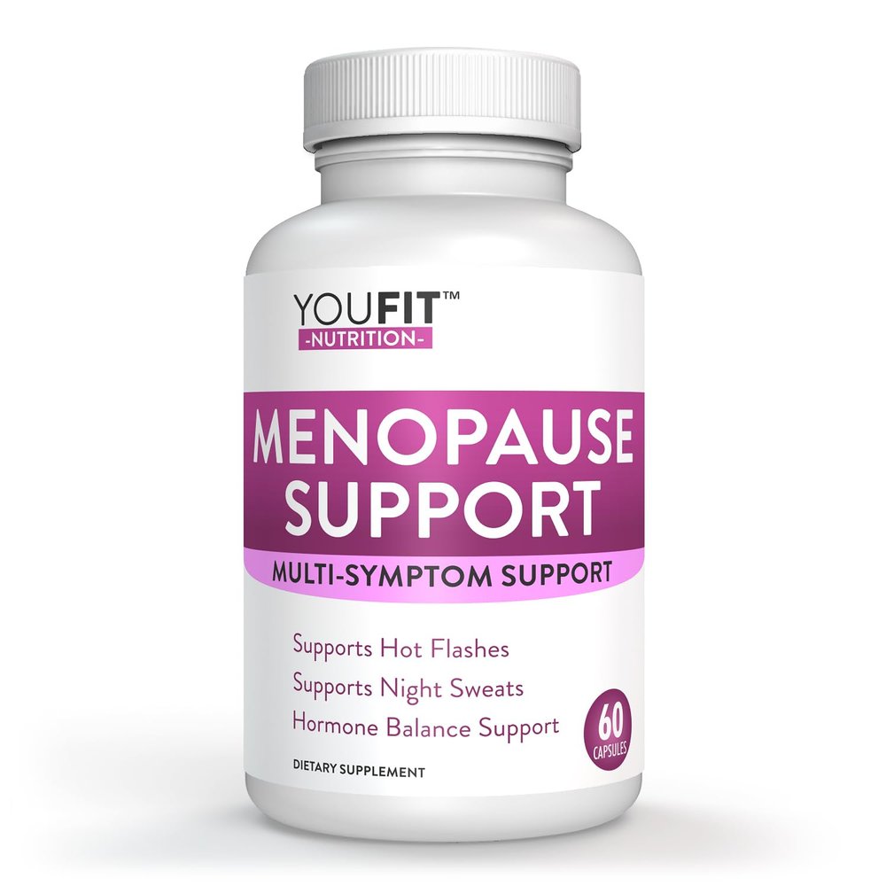 YouFit Nutrition Menopause Relief Capsules for Women - Natural Menopause Supplements for Women - Complete Day and Night Menopause Support - Reduces Hot Flashes, Stress, Night Sweats - 30 Servings