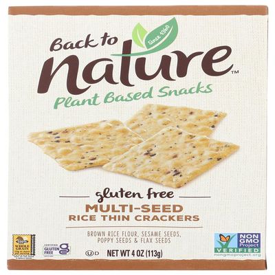 Back to Nature Gluten Free Rice Thin Multi Seed Crackers 4 oz(Pack of 12) by Back to Nature
