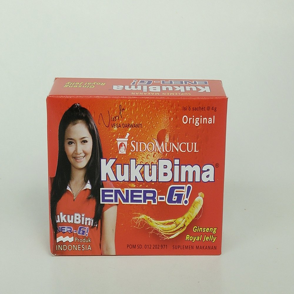 Kuku Bima Ener-G! Energy Drink Powder, Original Flavor, 6 Sachet Box, 4.5 Gram Each