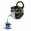 FLEXISTYLE Modern Kitchen Wall Clock Cup and Jug Black 45 cm x 45 cm 3D Silent Design Made in EU view 1