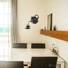 FLEXISTYLE Modern Kitchen Wall Clock Cup and Jug Black 45 cm x 45 cm 3D Silent Design Made in EU view 2